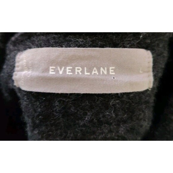 Everlane Women's 100% Wool Drawstring Pullover Hoodie Kangaroo Pockets Gray L - Picture 4 of 5
